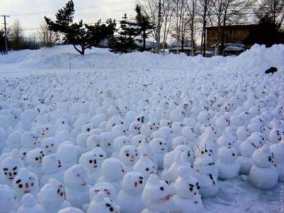 слёт снеговиков о глобальном потеплении климата !