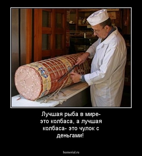 Лучшая рыба в мире- это колбаса, а лучшая колбаса- это чулок с деньгами!