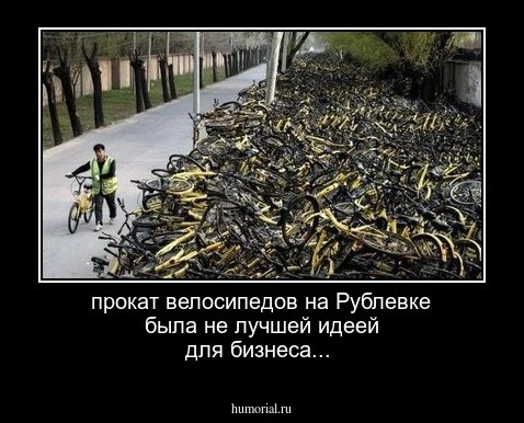 прокат велосипедов на Рублевке была не лучшей идеей для бизнеса...
