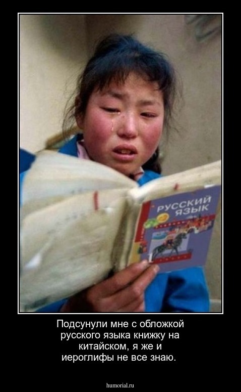 Подсунули мне с обложкой русского языка книжку на китайском, я же и иероглифы не все знаю.