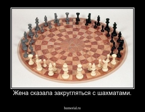 Жена сказала закругляться с шахматами.