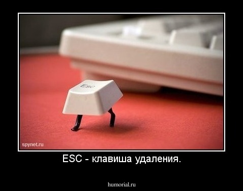 ESC - клавиша удаления.