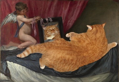 вначале Петров-Водкин замышлял картину "Купание рыжего кота", но кот был шо конь!