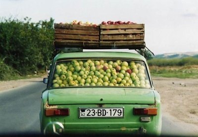 "Расцветали яблони и груши..." Мало кто знает, что в азербайджанском варианте песни Катюша не только выходит на берег, но и продает туристам яблоки прошлого урожая. 